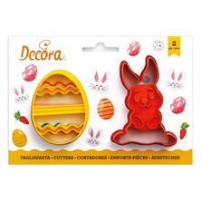 Picture of BUNNY & EGG COOKIECUTTERS SET OF 2. 6.5X9CM AND 5.5X7.5CM